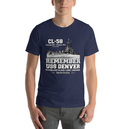 USS DENVER CL-58 tee, Light Cruiser Veterans Unisex t-shirt, Comancha.us t-shirts,
