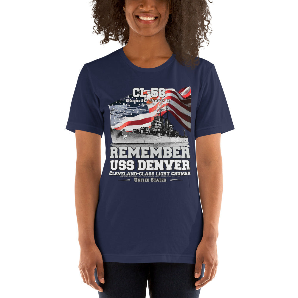 USS DENVER CL-58 tee, Light Cruiser Veterans Unisex t-shirt, Comancha.us t-shirts,