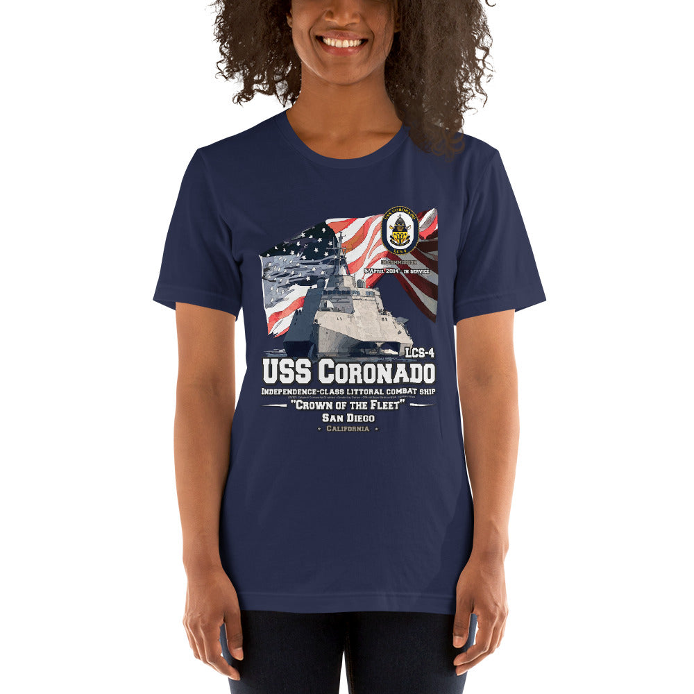 USS CORONADO LCS-4 Littoral Combat Ship Unisex t-shirt, Comancha Navy T-shirt,