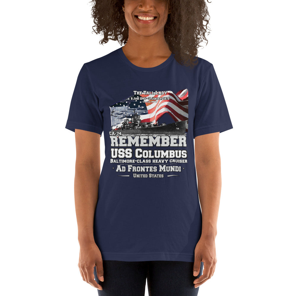 USS COLUMBUS t-shirt,USS COLUMBUS CA-74 t-shirt, US Heavy Cruiser Veterans T-Shirt, Comancha T-shirt,