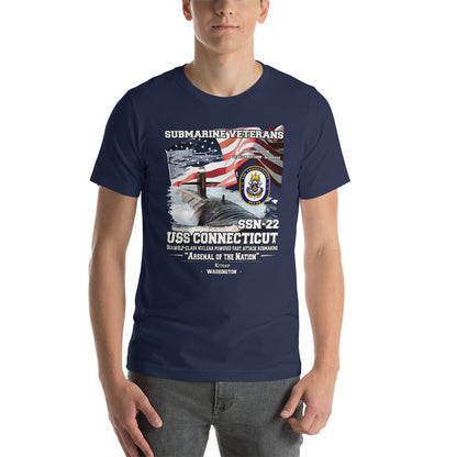 USS CONNECTICUT T-shirt,USS CONNECTICUT T-shirt,USS SSN-22 Submarine Veterans T-Shirt, Comancha T-shirt,