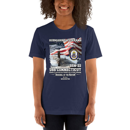 USS CONNECTICUT T-shirt,USS CONNECTICUT T-shirt,USS SSN-22 Submarine Veterans T-Shirt, Comancha T-shirt,