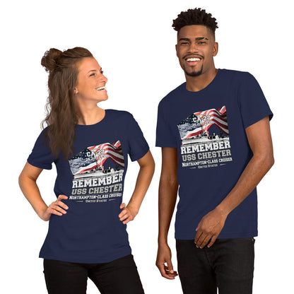 USS CHESTER  tee,USS CHESTER CA-27 tee, US Cruiser Veterans T-shirts, Comancha Navy T-shirts,