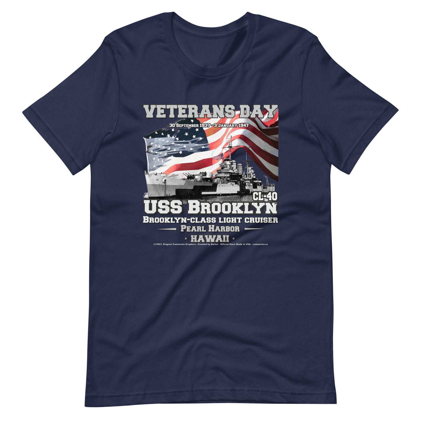 USS BROOKLYN t-shirt,USS BROOKLYN CL-40 t-shirt, Light Cruiser Veterans Unisex t-shirt, Navy Veterans T-shirts,