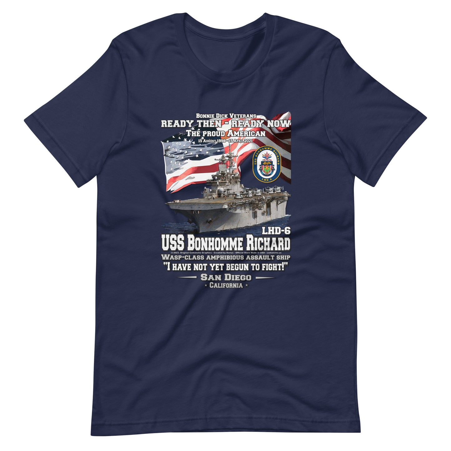 USS BONHOMME RICHARDS t-shirt,USS BONHOMME RICHARDS LHD-6 tee,Unisex t-shirt, Comancha T-shirts,