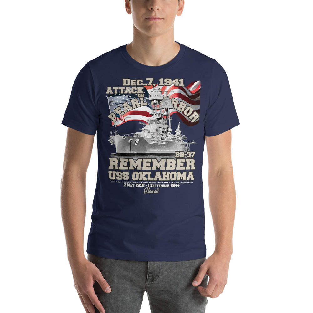 USS OKLAHOMA BB-37 t-shirt, Pearl harbor t-shirt,remember pearl harbor tee,US Navy Battleship T-shirt, USS OKLAHOMA T-shirt,comancha,comancha graphics,tees,