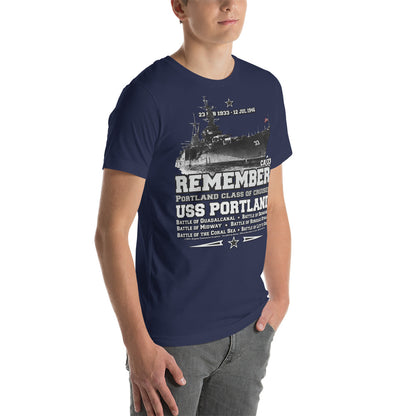 USS PORTLAND t-shirt, US Navy veterans T-shirt, US Navy Cruiser T-shirt, USS PORTLAND CA-33 T-shirt, Comancha,Tees,Midway veterans tee,