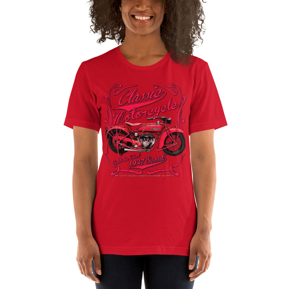 Classic Scout 1927 - Vintage Motorcycle unisex Tee, Comancha tees,