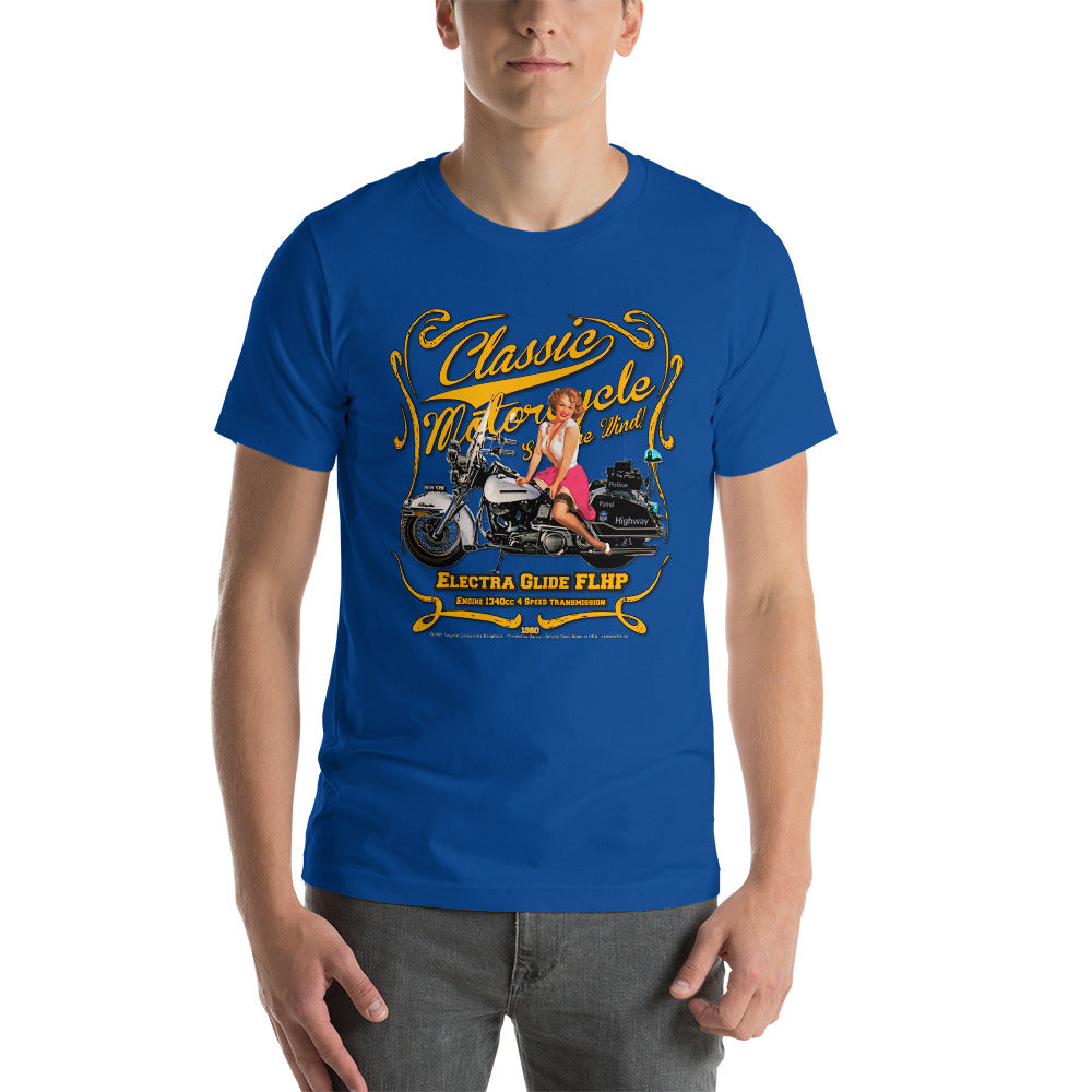 Vintage Police Highway Electra Glide Motorcycle Unisex t-shirt, Comancha T-shirts,