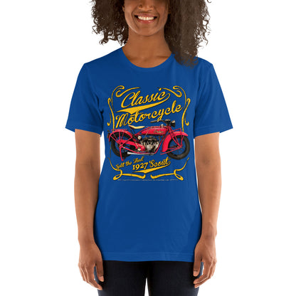 Classic Scout 1927 - Vintage Motorcycle unisex Tee, Comancha tees,