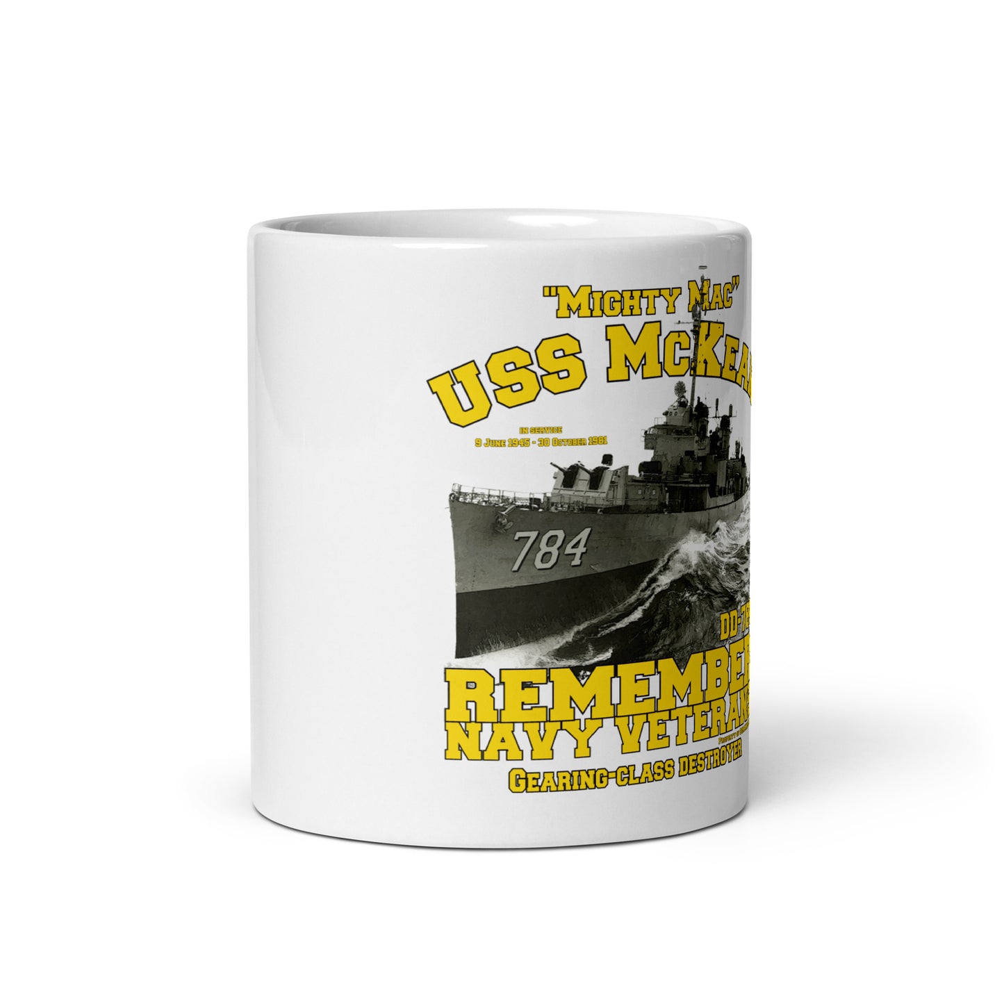 USS McKean DD-784 Destroyer White mug