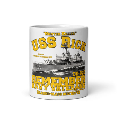 USS Rich DD-820 Destroyer White glossy mug