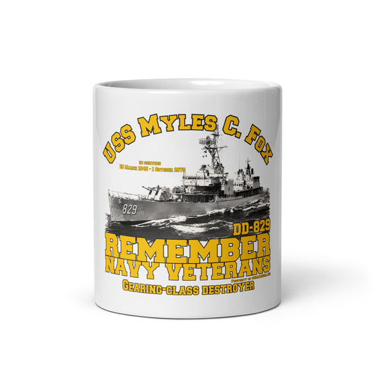 USS Myles C. Fox DD-829 Destroyer mug