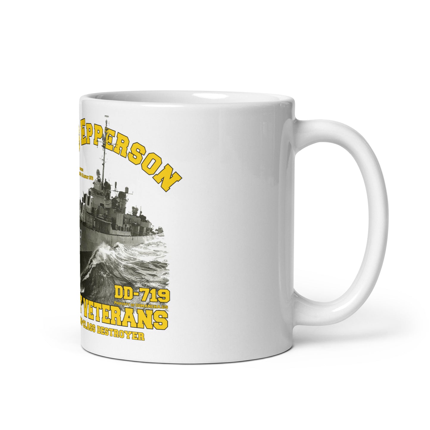 USS Epperson DD 719 Destroyer - White glossy mug