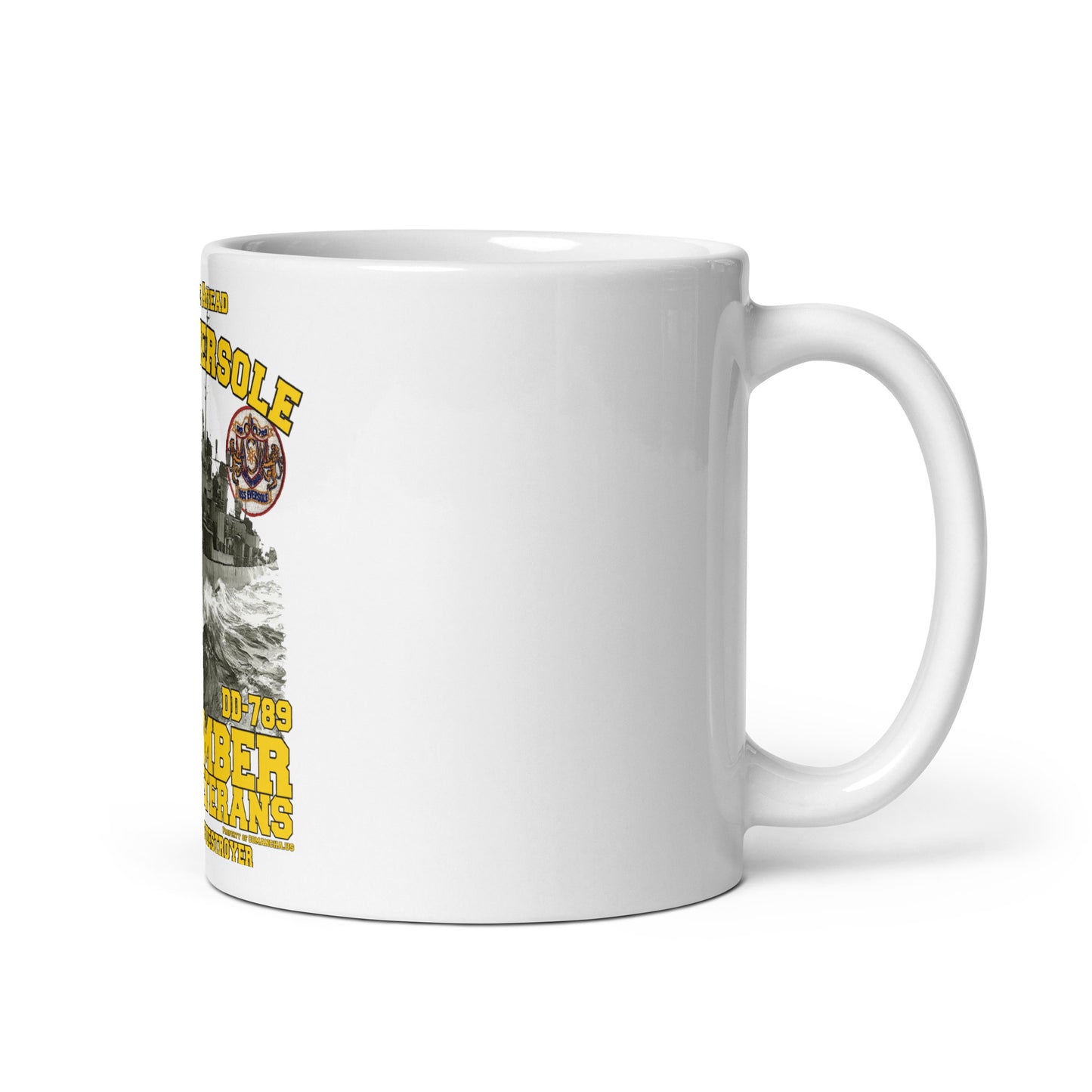 USS Eversole DD-789 Destroyer White glossy mug