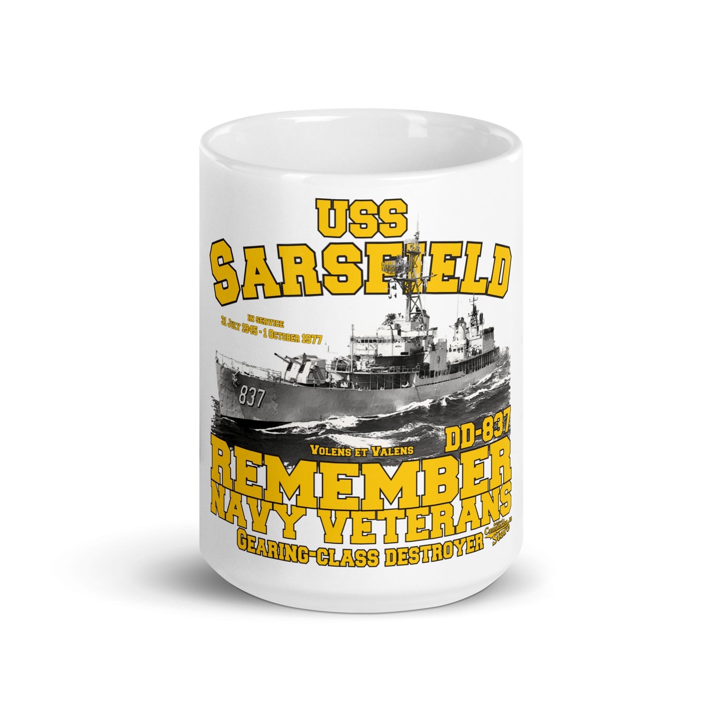 USS Sarsfield DD-837 mug,