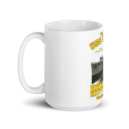 USS Eversole DD-789 Destroyer White glossy mug