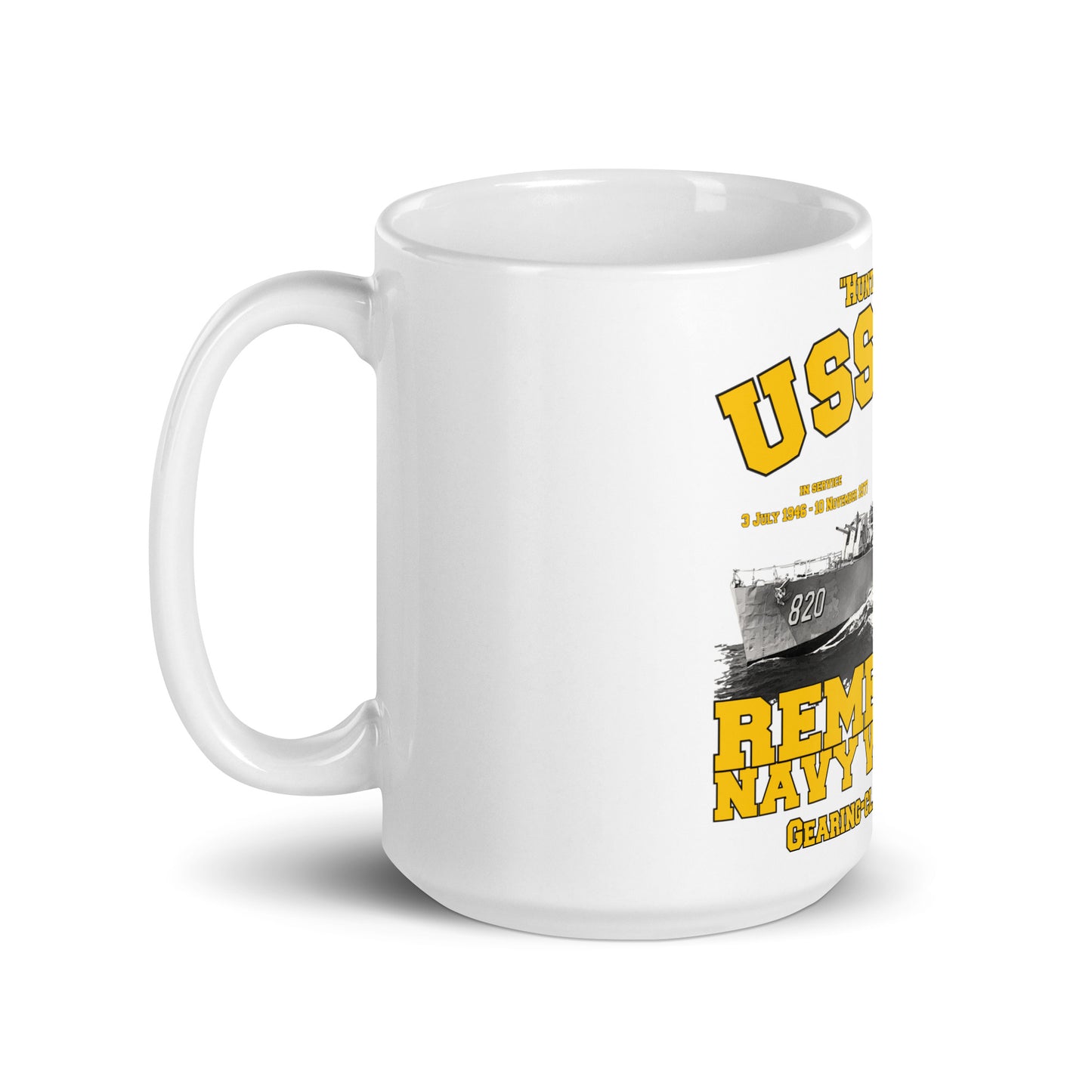 USS Rich DD-820 Destroyer White glossy mug