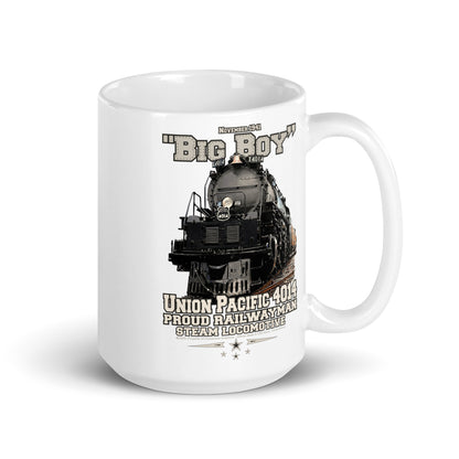 Union Pacific 4014 Big Boy Locomotive White glossy mug