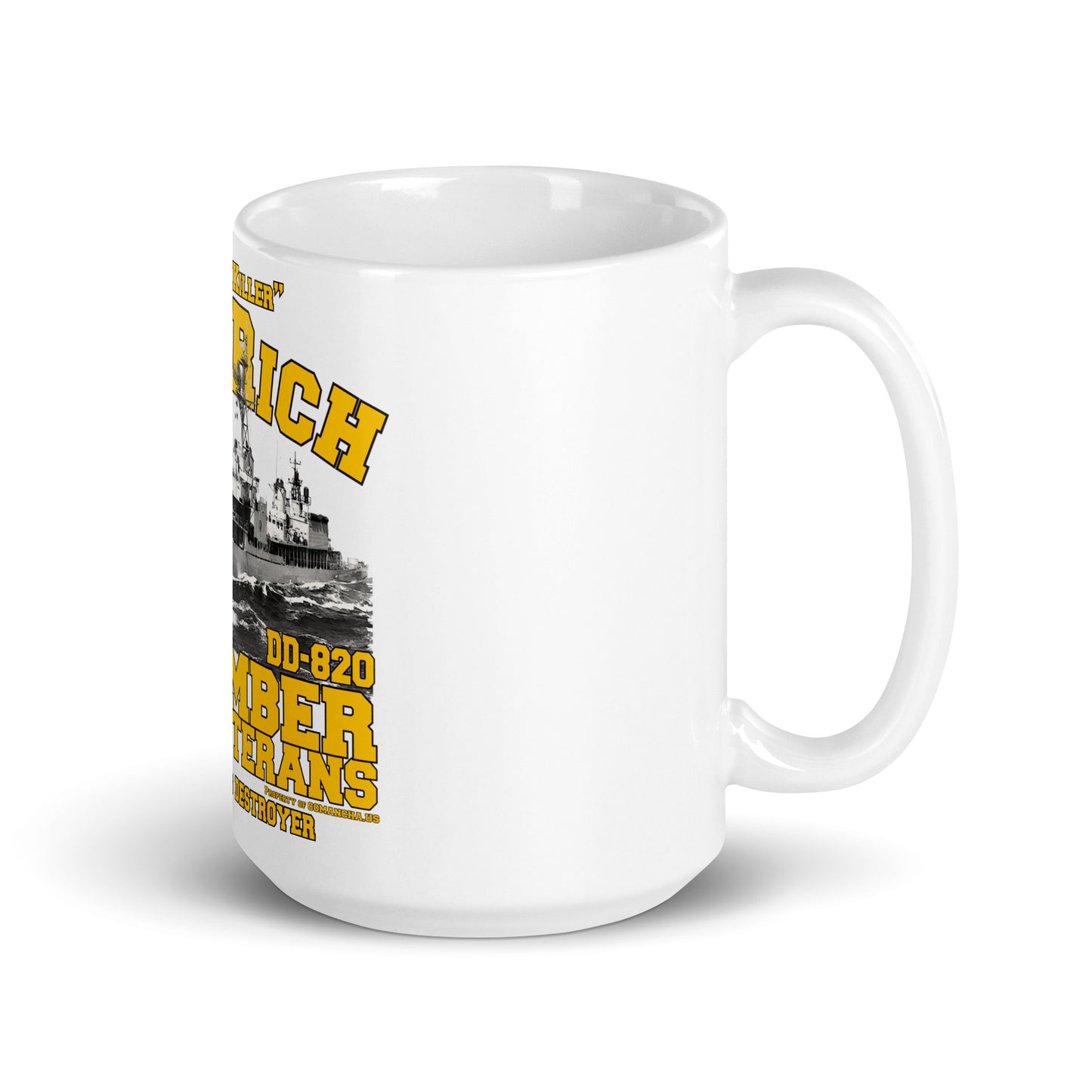 USS Rich DD-820 Destroyer White glossy mug