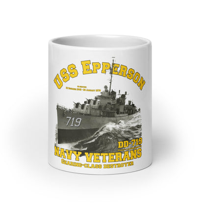 USS Epperson DD 719 Destroyer - White glossy mug