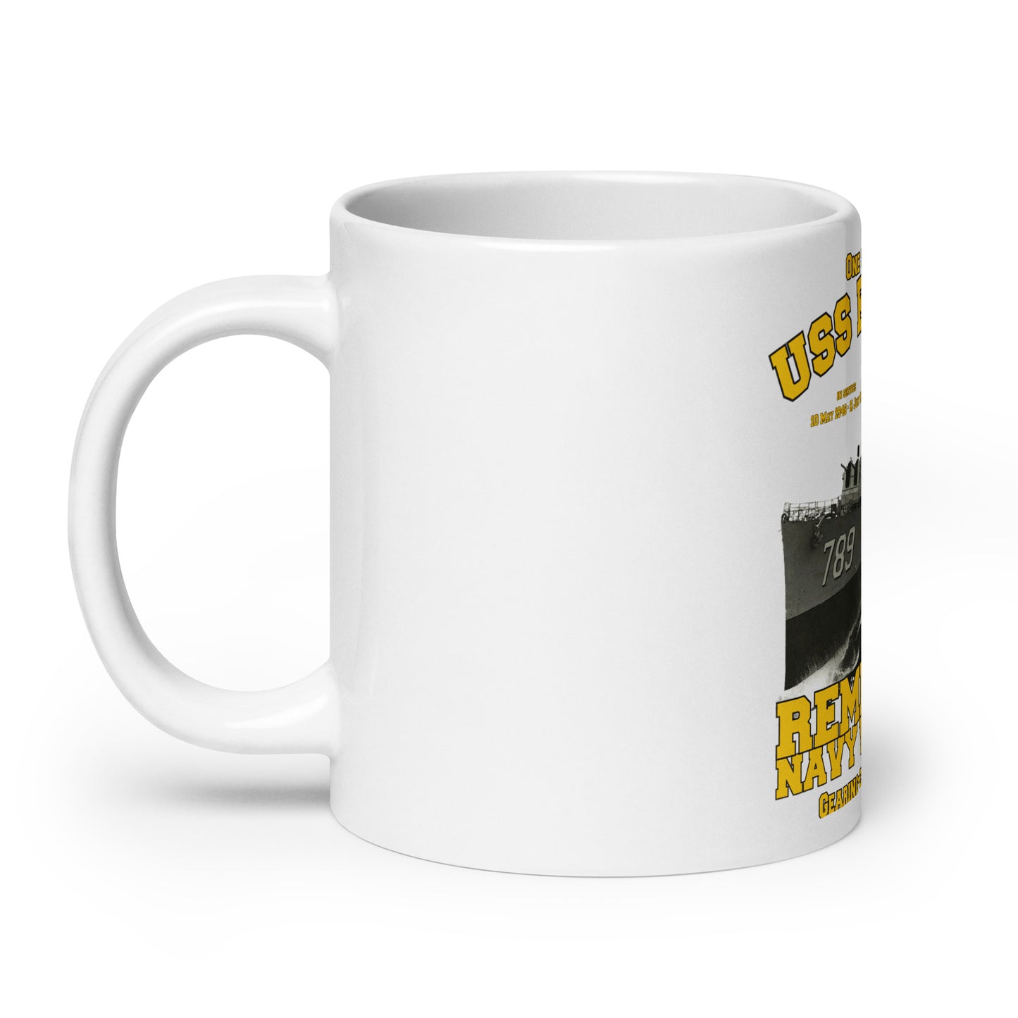 USS Eversole DD-789 Destroyer White glossy mug