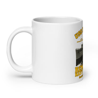 USS Hollister DD-788 Destroyer White glossy mug