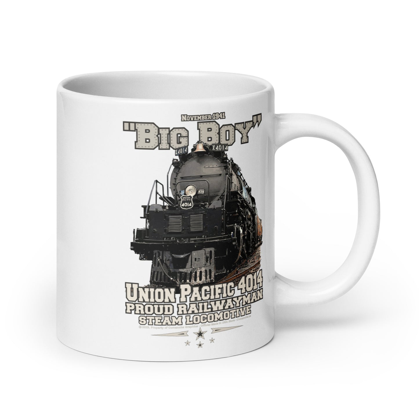 Union Pacific 4014 Big Boy Locomotive White glossy mug